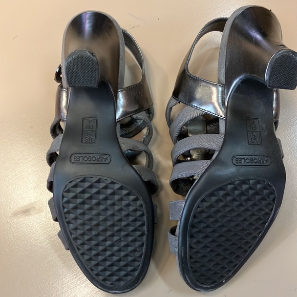 Aerosols gray fabric sling back sandals - Picture 4 of 10